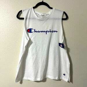 NWT Champion Womens Muscle Tee lightweight white with graphic size XL